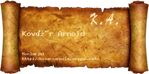 Kovár Arnold névjegykártya